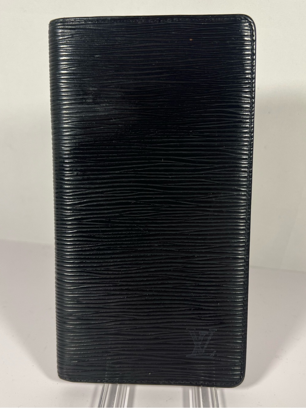 1214: Louis Vuitton Epi Porte-Cartes Long Wallet Black Leather